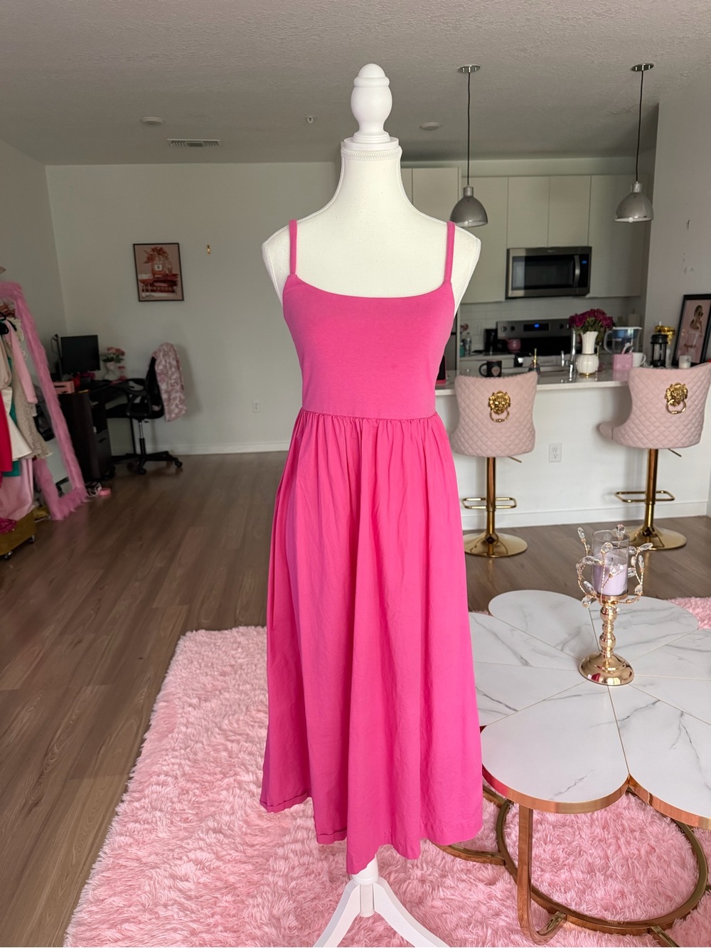 Old Navy casual Pink Spaghetti-Strap Midi Dress